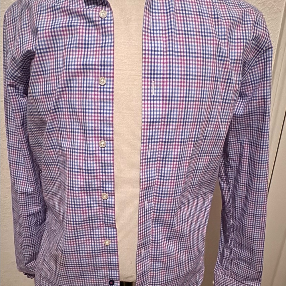 Tommy Hilfiger Men's Plaid Shirt - Blue and Red